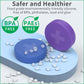 2 Pack Small Pill Box,3 Compartment Round Silicone Travel Pill Box for Purse Pocket, Waterproof Portable Compact Medicine Holder for Vitamin, Cod Liver Oil, Supplement(Purple+Blue)