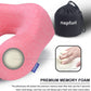 napfun Neck Pillow for Traveling, Upgraded Travel Neck Pillow for Airplane 100% Pure Memory Foam Travel Pillow for Flight Headrest Sleep, Portable Plane Accessories, Rose