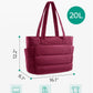 BAGSMART Tote Bag for Women, Lightweight Puffy Tote Bag with Compartments Shoulder Bag Handbag for Travel, Work, Gym,