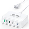 USB C Fast Charger Block, 150W 6 Port Desktop PD GaN Fast Charger Charging Station Block 65W USB C Laptop Power Adapter for MacBook Pro/Air iPad iPhone 16 15 14 13 12 Pro Max Galaxy S23 Note 20 Pixel