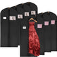 Syeeiex 60'' Garment Bags for Hanging Clothes, Set of 8 Dress Bags for Gowns, Dress Garment Bags for Gowns, Evening Dresses, Fur Coat, Long Dress(Black)