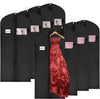 Syeeiex 60'' Garment Bags for Hanging Clothes, Set of 8 Dress Bags for Gowns, Dress Garment Bags for Gowns, Evening Dresses, Fur Coat, Long Dress(Black)