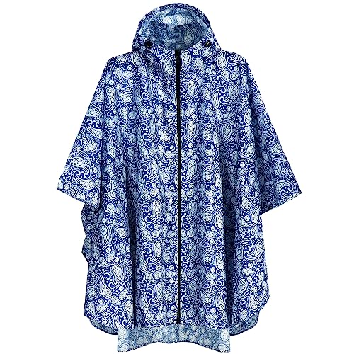Waterproof Rain Poncho for Women Packable Hooded Raincoat with Pocket
