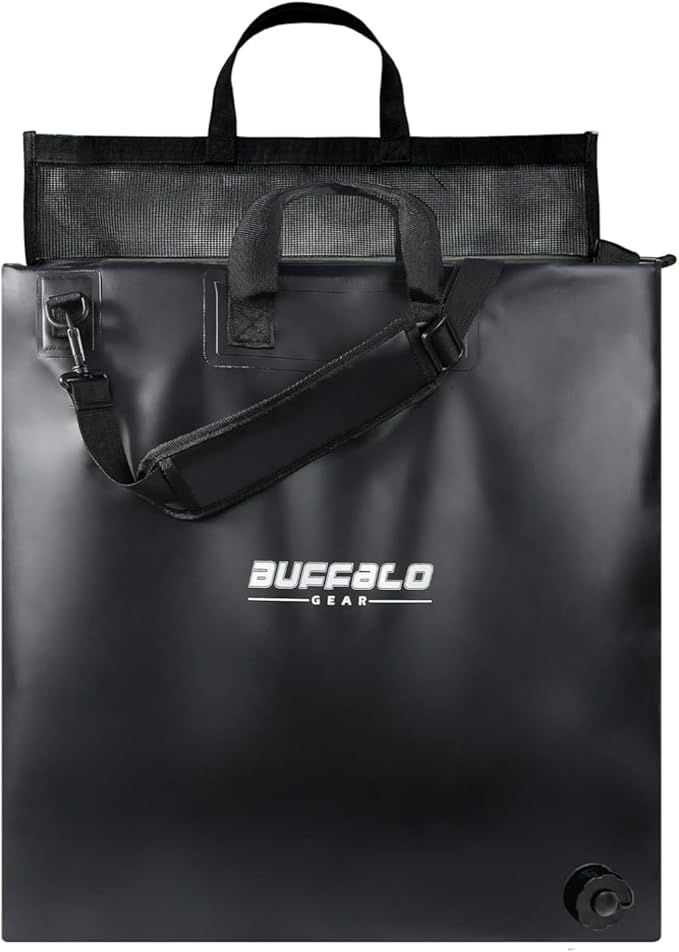 Buffalo Gear Fish Tournament Weigh in Bag for Bass Fishing, Heavy Duty Fish Bag for Caught Fish Waterproof,Leakproof,Puncture Resistant