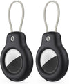 for AirTag Holder Case with Keychain, Air Tags-2 Pack for Apple Air Tag Holder with Wire Cable Lock Key Ring Chain Air Tagholder Accessories for GPS Item Tracker Kids,Keys,Luggage