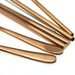 7 Pcs Portable Flatware Set, 304 Stainless Steel Cutlery Set Travel Utensils Set w/Pouch Fork Spoon Chopsticks Straws for Travel Camping Office School, Dishwasher Safe & Eco-Friendly (Rose Gold)