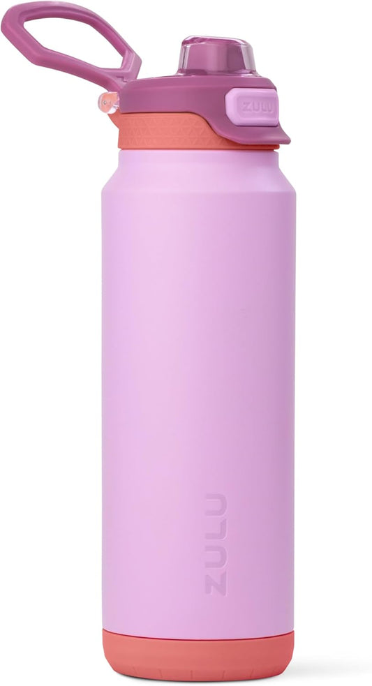 ZULU Powerfill Pro 32oz Stainless Steel Water Bottle with Quick Fill Lid, Triple Walled Vacuum Insulated Metal, Leak Proof Locking Lid, Sip and Chug, Reusable BPA Free, Sherbert - Roamly