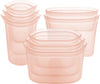 Zip Top Reusable Food Storage Bags | Full Set of 8 [Peach] | Silicone Meal Prep Container | Microwave, Dishwasher and Freezer Safe | Made in the USA