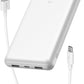 Belkin Portable Charger, USB C Power Bank 20000 mAh w/ 1xUSB-C Port & 2xUSB-A Ports, 15W w/Type-C to Type-A Cable - iPhone 16, Samsung Galaxy S25, Nintendo Switch 2, Google Pixel 10, etc. - White