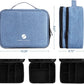 Travel Electronics Organizer, Waterproof Cable Organizer Bag for Electronic Accessories Double Layer Large Shockproof Cable Storage Bag for Cord, Power Bank, Tablet(Up to iPad 11 inch) - Denim blue