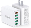 50W USB Wall Charger Block,2Pack 5-Port Charger Fast Charging Block QC 3.0 Multiport Box Brick Cube USB A Wall Plug for iPhone 16/15/14 Pro Max Plus, iPad,Galaxy, LG, Moto, Android Phones,AirPorts - Roamly