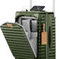 Joyway 20 Inch Carry on Luggage with Front Pocket, PC Hardshell Carry-on Suitcase with USB Port and Cup Holder, 21.5x14.2x9 Airline Approved, Luggage with Spinner Wheels and TSA Lock(Dark Green)