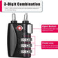 ZHEGE Luggage Lock TSA Approved 3 Digit Travel Cable Padlock with Alloy Body for Suitcase, Baggage, Backpack, Pistol Case (Black)