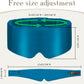 100% Mulberry Silk Sleep Mask Eye Mask for Women Man with Adjustable Band, for Side Sleeper Blackout Sleep Mask for Travel Rest and Office Large Size (Blue)