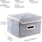 PRANDOM Collapsible Storage Boxes with Lids Fabric Decorative Storage Bins Cubes Organizer Containers Baskets with Cover Handles Divider for Bedroom Closet Living Room 9.8x7.9x6.7 Inch 3 Pack
