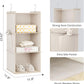 YOUDENOVA Hanging Closet Organizer, 3-Shelf Closet Hanging Storage Shelves, Beige