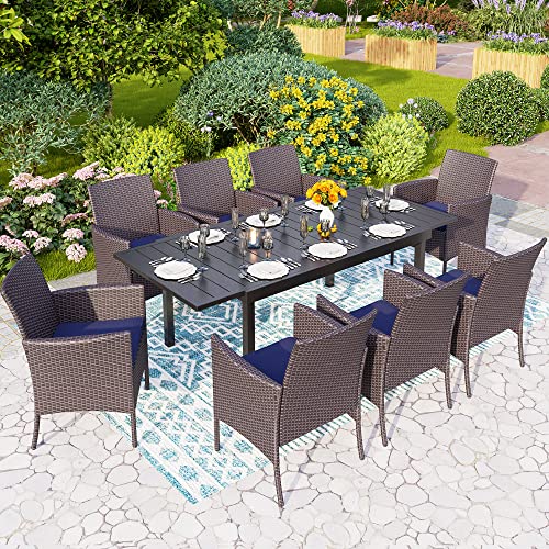 Wicker Patio Dining Chairs Set of 6 with Removable Cushions (6 Count)