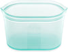 Zip Top Reusable Food Storage Bags | Large Dish [Teal] | Silicone Meal Prep Container | Microwave, Dishwasher and Freezer Safe | Made in the USA
