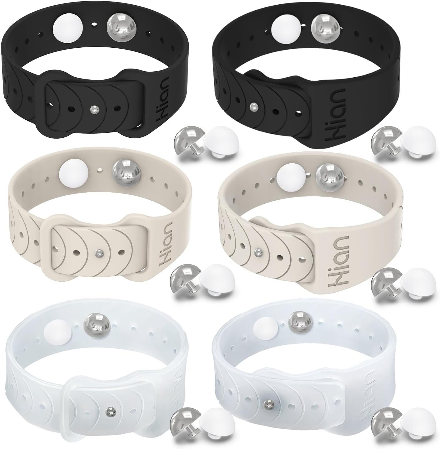 Motion Sickness Bands Anti Nausea Acupressure Wristband Sea Sickness Wristbands Nausea Bands-3Pairs-Black+Starlight+Transparent