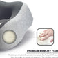 napfun Neck Pillow for Traveling, Travel Neck Pillow for Airplane 100% Pure Memory Foam Travel Pillow for Flight Headrest Sleep, Portable Plane Accessories, Light Grey Set