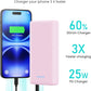 Portable Charger Power Bank 40,800mAh 25W Fast Charging USB C Portable Charger with 2 Built in Cables,5 Outputs & QC 4.0 Quick Phone Charging Battery Pack Compatible with iPhone 16/15/Android (Pink)