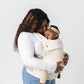 Mabē Monarch Ergonomic Baby Carrier – Premium Cotton Soft Structured Newborn to Toddler Carrier with Hip-Healthy Design, 3 Carry Positions (7-35lbs), Lightweight & Breathable, (Ivory)