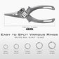 GOMEXUS Titanium Fishing Pliers 7'' with Side Cutters, Lanyard & Leather Sheath, Never Rust Hook Remover, Saltwater Resistant, Inshore & Nearshore Fishing (Split Ring Nose, 7 INCHES)