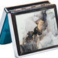 Silver Vintage Pill Box 7 Day Metal Pill Box with Mirror and 8 Compartments Cute Travel Pill Organizer for Purse (Black Gold Abstract Marble)