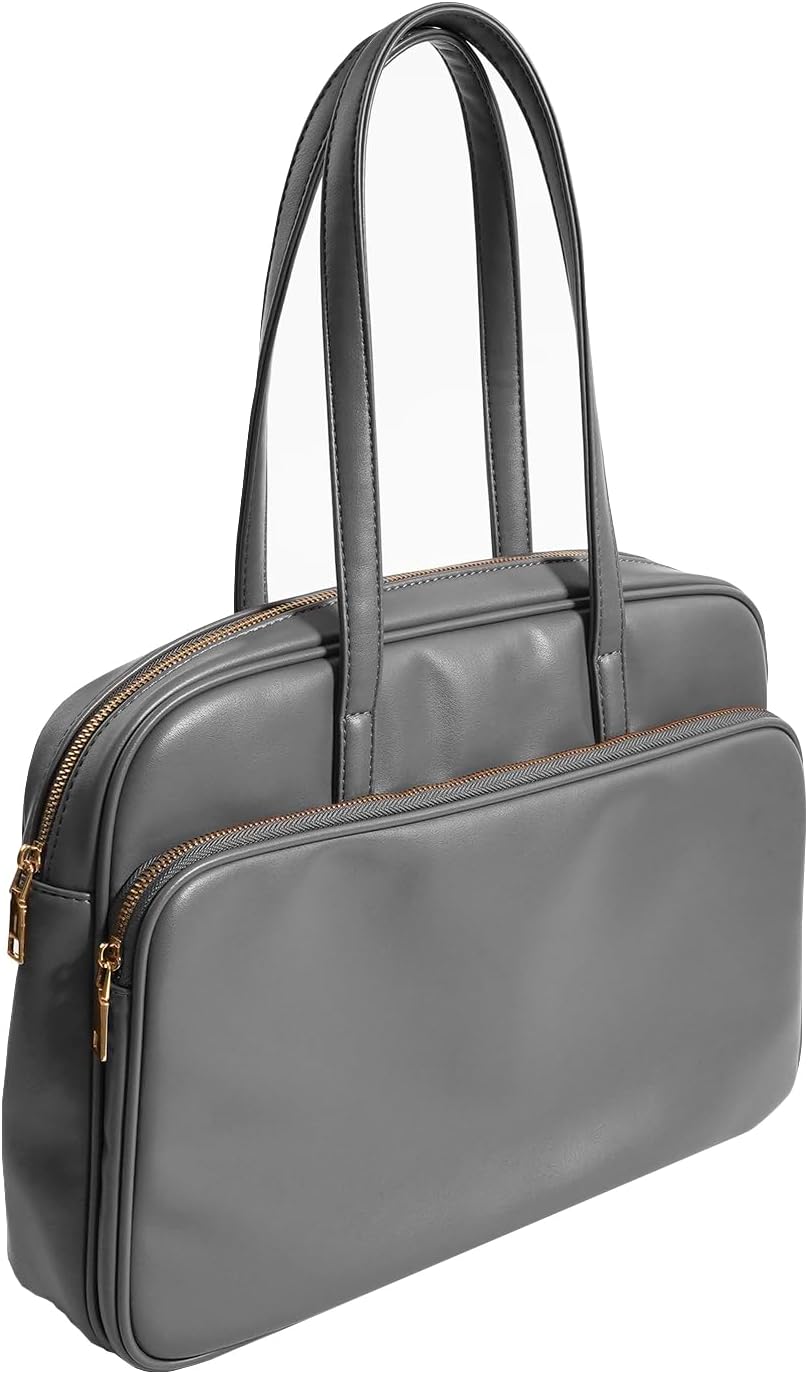 Laptop Tote for Men & Women 14Inch Computer Bags Briefcase Business Office Travel Work Handbag Carrying Bag with Large Front Pocket Color Grey - Roamly