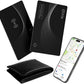 2025[Apple MFi Certified] Air Smart Tags Wallet Tracker Card Work with Apple Find My (iOS Only), Rechargeable Tag GPS Tracker Item Locator Thin Finder for Wallet, Keys, Luggage, Bags (Black 1 Pack)
