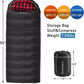 0 Degree Sleeping Bag Cotton Flannel Winter Cold Weather for Adults XXL Sleeping Bag 4 Season Big and Tall with Pillow Compression Sack