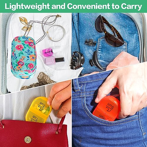 Weekly Travel Pill Organizer 2 Times a Day AM PM Rainbow Pill Box