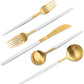 Matte White Gold Silverware Set, 40-Piece Stainless Steel Flatware Set, Satin Finish tableware Cutlery Set, Service for 8, Home and Restaurant, Dishwasher Safe