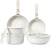 GiPP 11Pcs Pots and Pans Set Non Stick, Cookware Sets Nonstick Detachable Handle, Induction Kitchen Set Removable Handle, RV Cookware set, Oven Safe