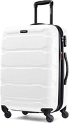 Samsonite Omni PC Hardside Expandable Luggage with Spinner Wheels, Checked-Medium 24-Inch, White