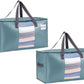 VENO 2 Pack Moving Bags, Comforter and Blanket Storage Bags for Closet, Moving Boxes, Boxes with Lids Alternative, College Dorm Packing Supplies, Foldable Heavy-Duty Tote (Shiny Light Blue, 2 Pack)