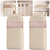 Space Saving Hanging Garment Bag With Self Compression Zipper,Garment Bags for Travel,Dust Cover for Coats Down Jackets, Closet Clothes Organizer with Clear Window (Beige, L*2Pcs)