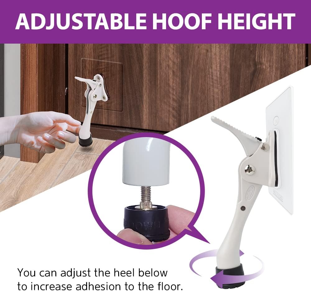 Door Stopper with Adhesive Bracket Stickers, No Drilling or Tools Needed, Available for All Doors, Door Holder, Heavy Door Stop, KickDown Door Stoppers, Bottom of Door by HASHI (Black/Bracket)