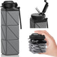 Collapsible Water Bottles 20.6oz Foldable Water Bottle BPA Free Reusable Lightweight LeakProof Travel Silicone Water Bottles for Travel Gym Hiking Camping (Upgrade Dark Grey)