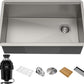Kraus KWU110-32-100-100MB, Kore Workstation 32-inch Undermount 16 Gauge Single Bowl Stainless Steel Kitchen Sink with WasteGuard 1 HP Continuous Feed Garbage Disposal