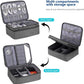 ORIENT FAMULAY Travel Organizer, Waterproof Cable Bag for Electronic Accessories Double Layer Large Shockproof Storage Bag for Cord, Hard Disk, Power Bank, Tablet -Gray