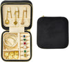 Travel Jewelry Case, Small Plush Velvet Jewelry Box for Women and Girls, Portable Jewelry holder organizer for Rings Earrings Necklaces Bracelets(Black)