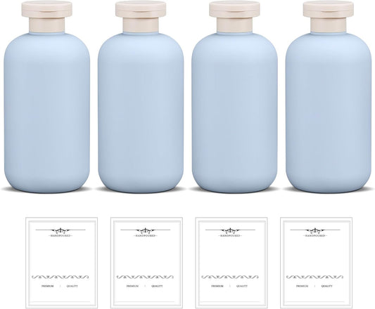 ASEVAT 6.7oz 4pack Refillable Travel Shampoo and Conditioner Bottles, Travel Size containers, Travel Bottle for toiletries, Squeeze Bottles with Flip Cap, Empty Plastic Leak Proof Travel Bottles