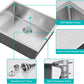 25 x 22 Inch Undermount Kitchen Sink, 18 Gauge 304 Stainless Steel Handmade Large Commercial Single Bowl Deep Basin, Brushed