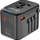 Universal Travel Adapter - GaN 65W Fast Charger - 3 USB C(Each/GaN 65W) & 1 USB A(PD 45W) Ports International Power Adapter - High Power Worldwide Travel Plug Adapter for Europe UK US AUS