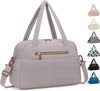 Travel Duffle Bag,Puffer Carry On Duffel Bag with Laptop Compartment Waterproof Overnight Weekender Bags for Women Large Hospital Tote Bags for Labor and Delivery(Medium,Khaki Gray）