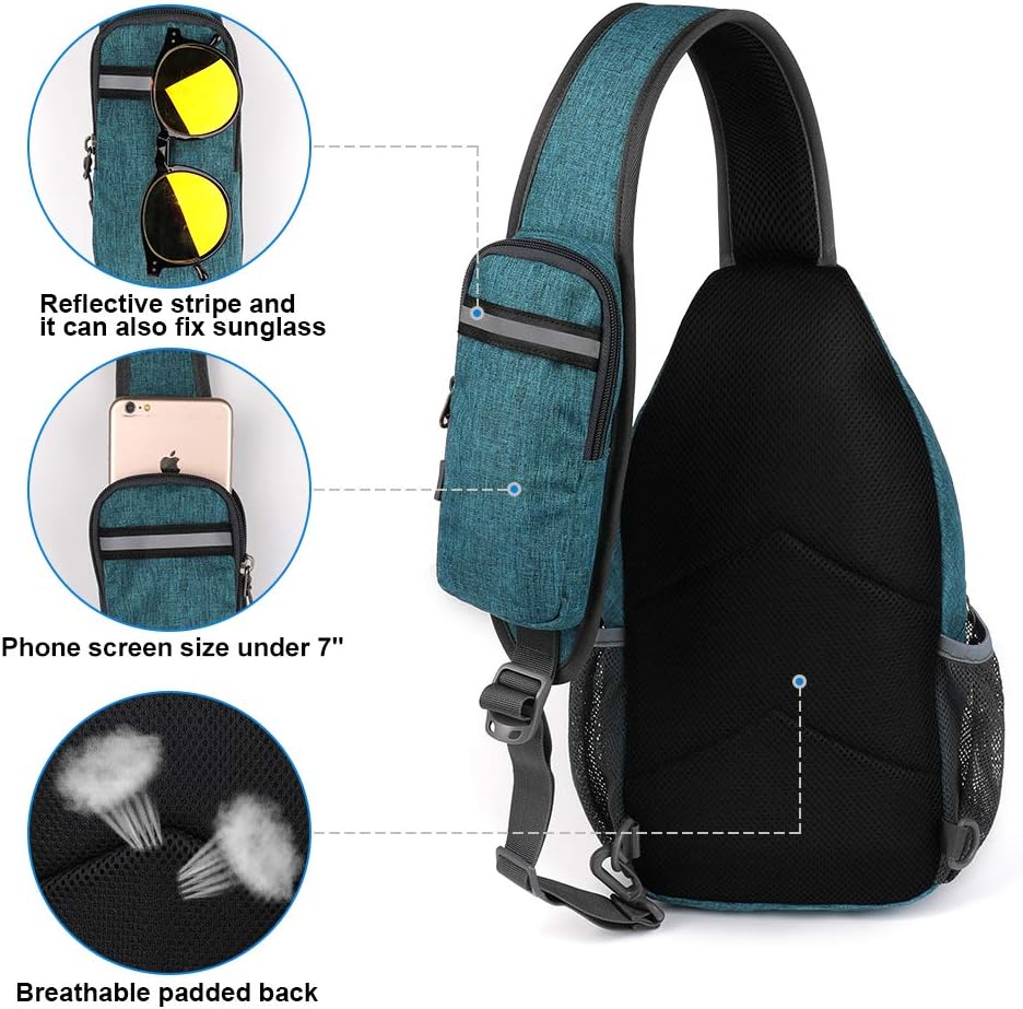 WATERFLY Crossbody Sling Backpack Sling Bag Travel Hiking Chest Bag Daypack - Roamly