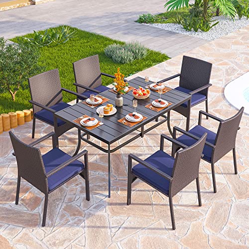 Wicker Patio Dining Chairs Set of 4 with Removable Cushions (4 Count)