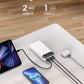 Portable Charger Power Bank 40000mAh Powerbank PD 30W and QC 4.0 Fast Charging External Battery Pack with USB-C LED 3 Outputs & 2 Inputs Portable Charging for iPhone 15 14 13 (White) - Roamly