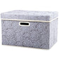 Collapsible Storage Boxes with Lids Fabric Decorative Storage Bins Cubes Organizer Containers Baskets with Cover Handles Divider for Bedroom Closet Living Room 14.9x9.8x9.8 Inch 1 Pack